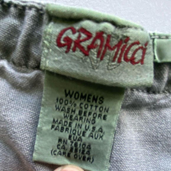 Vintage Gramicci Climbing Pants Large Green Tie Waist Hiking Y2K Gorpcore USA - Picture 4 of 13